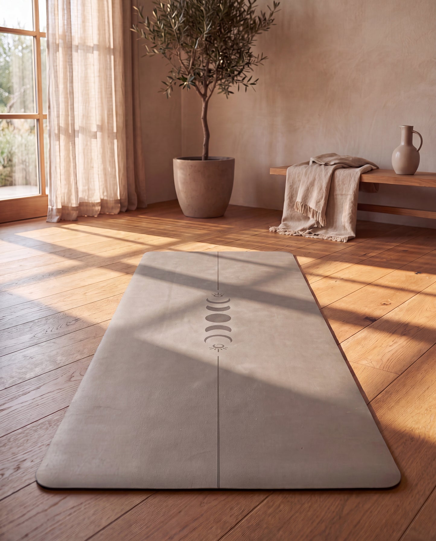 Rutschfeste Yogamatte beige