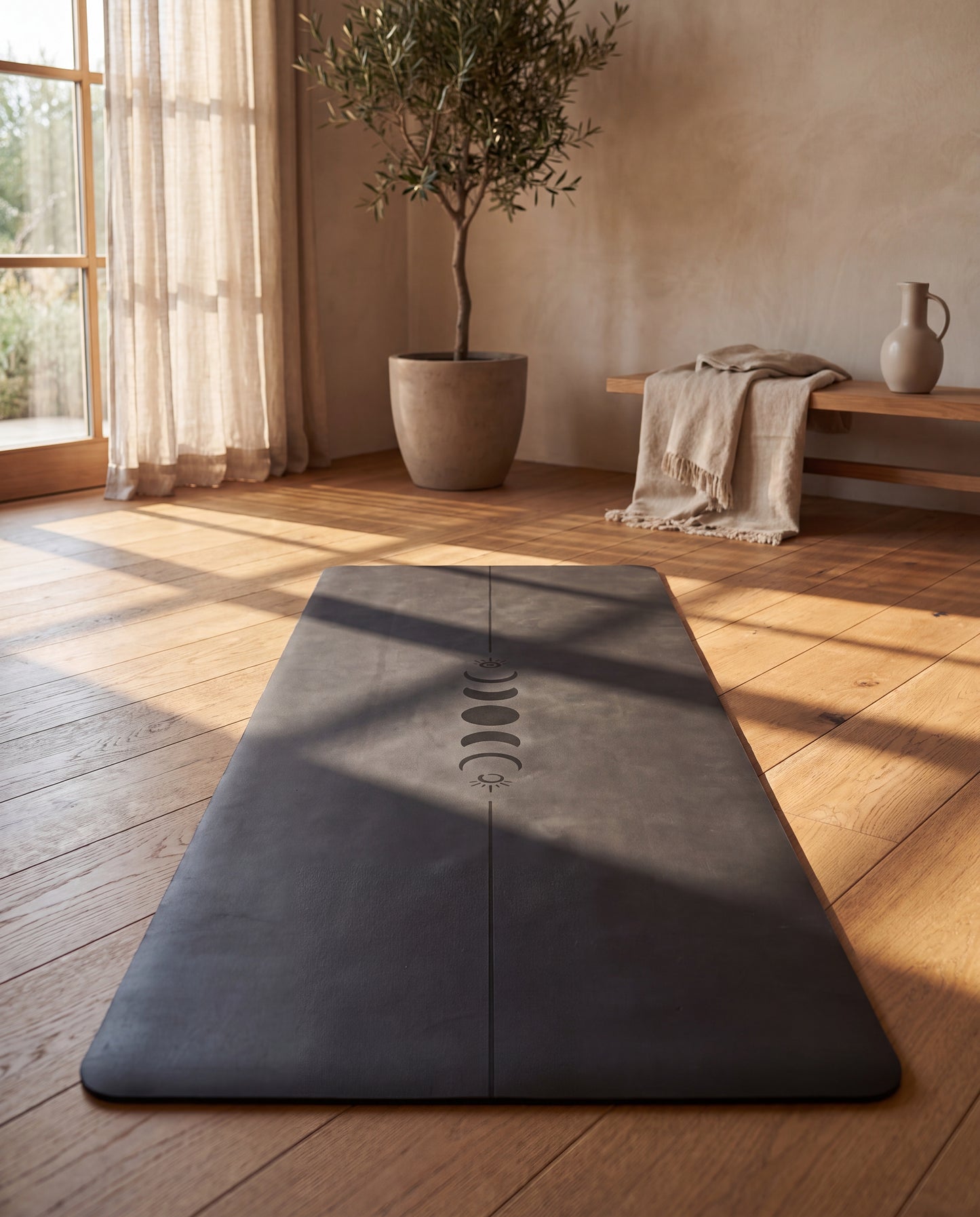 Rutschfeste Yogamatte Schwarz